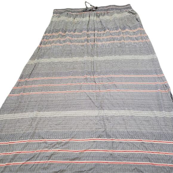 Striped Maxi Skirt Blue Gray‎ Pink Drawstring Waist Casual Comfortable Everyday - Picture 5 of 7